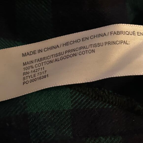 Eloquii Cotton Flannel Green Navy Plaid Tie Back Office Casual Fall Winter Dress - Picture 14 of 16